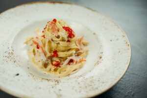 Pasta с камчатским крабом