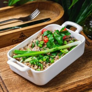 Гречка с уткой и зеленым луком